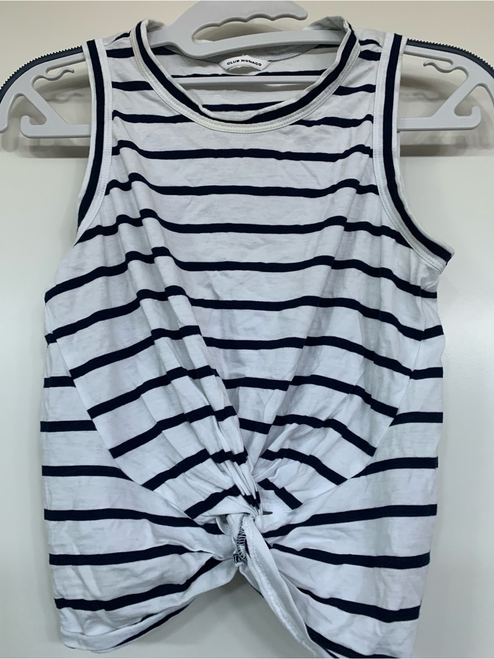 Club Monaco Striped Knot-Front Tank